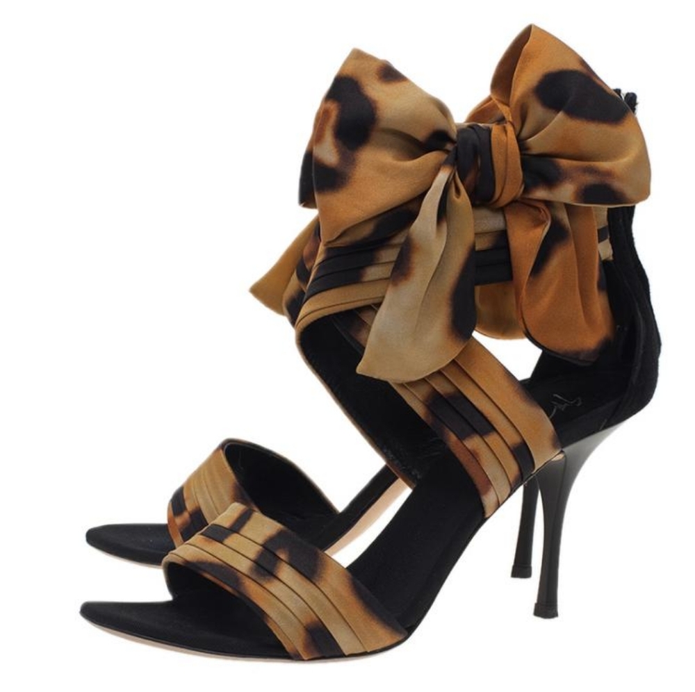 Giuseppe Zanotti Leopard Bow Sandal 115 Sz 6 35.5